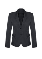 Comfort Wool Stretch Womens 2 Button Mid Length Jacket - Charcoal