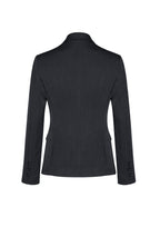 Comfort Wool Stretch Womens 2 Button Mid Length Jacket - Charcoal back