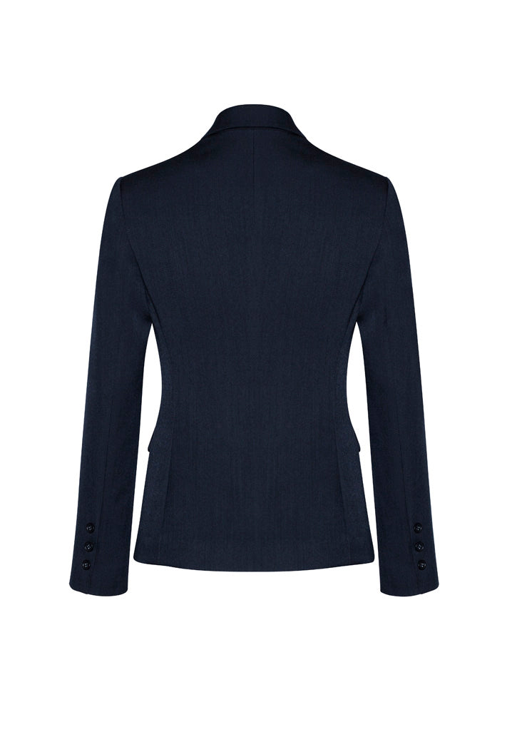 Comfort Wool Stretch Womens 2 Button Mid Length Jacket - Navy back