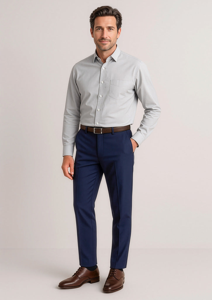 Siena Mens Slim Fit Flat Front Pant (Regular) - Marine