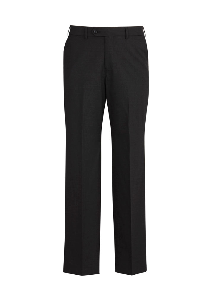 Comfort Wool Stretch Mens Flat Front Pant - Black