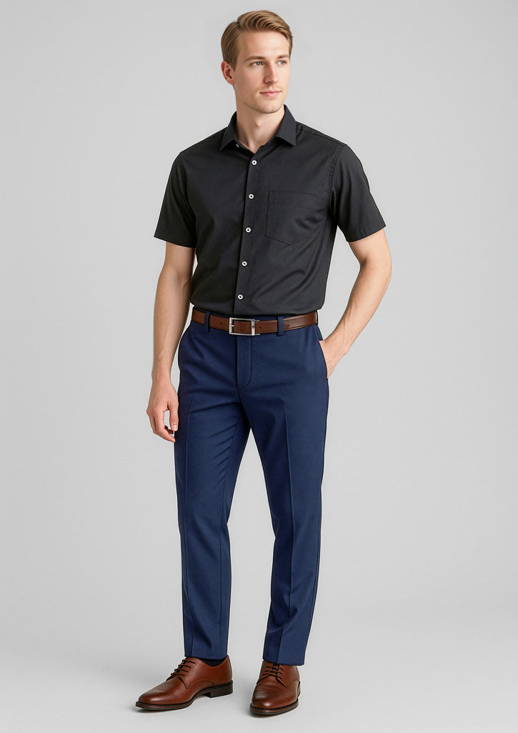 Comfort Wool Stretch Mens Slimline Pant - Navy