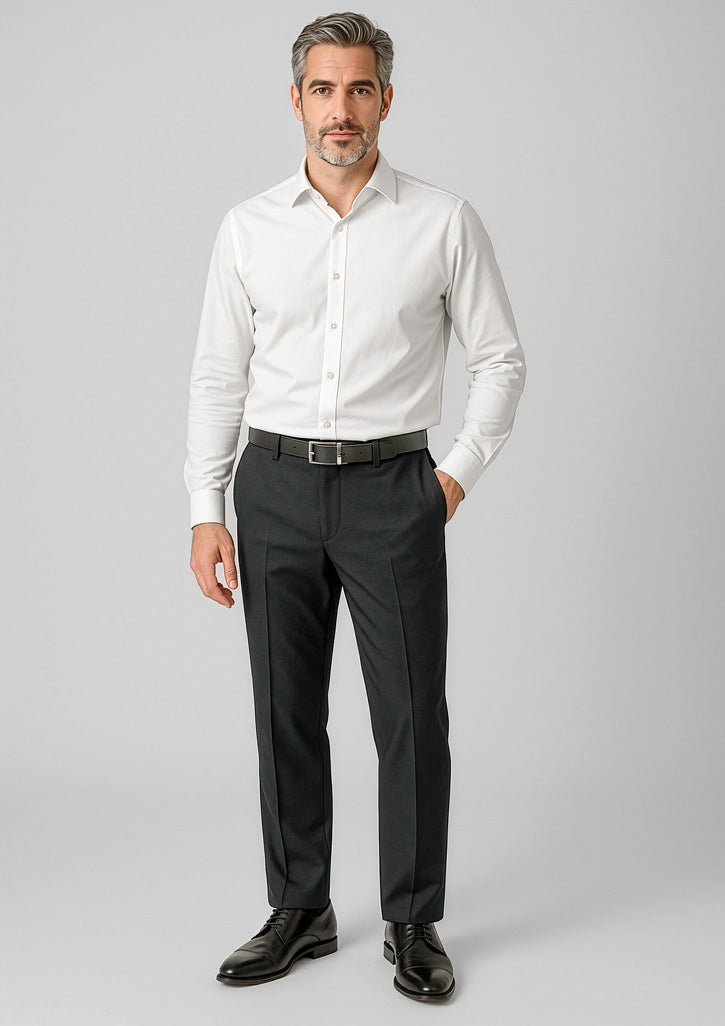 Comfort Wool Stretch Mens Adjustable Waist Pant - Black