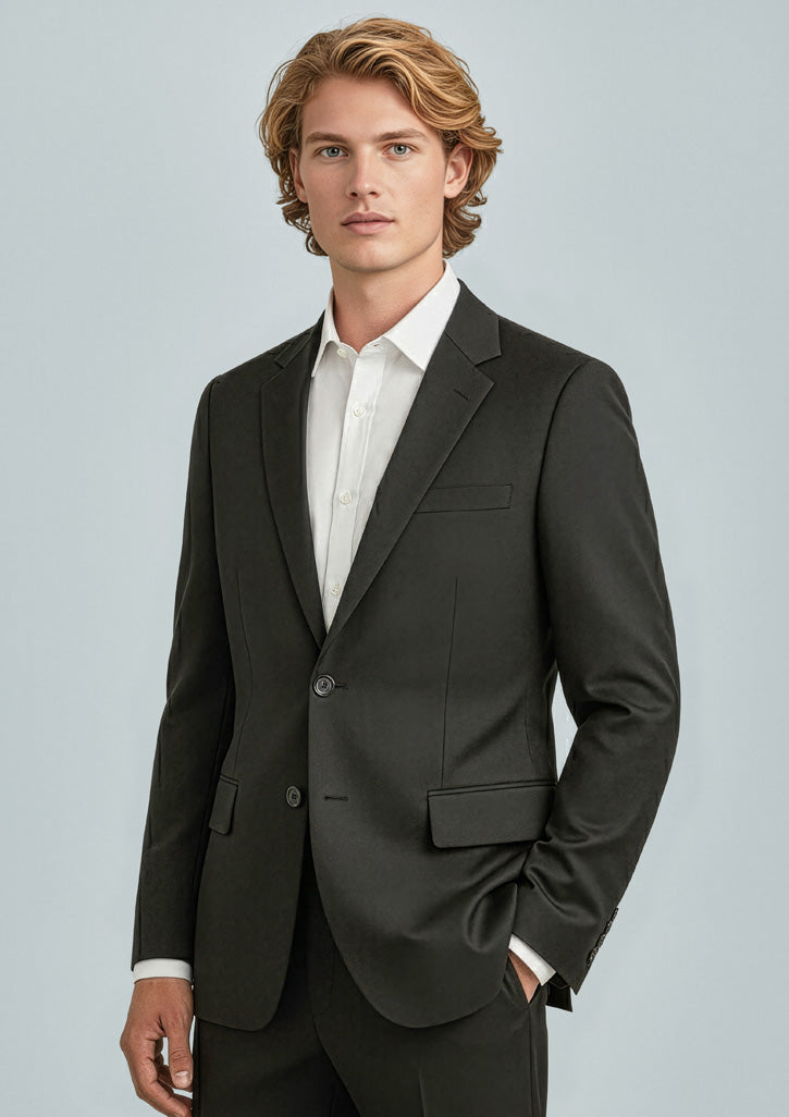 Cool Stretch Mens 2 Button Classic Jacket - Black