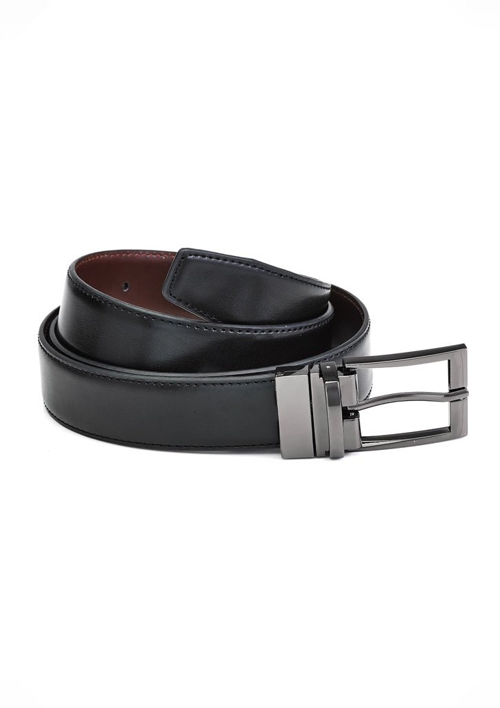 Leather Mens Reversible Belt - Black/Brown back