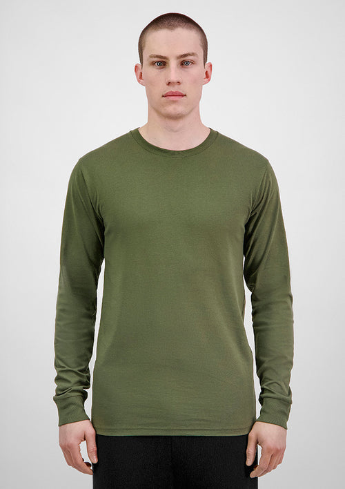 Basis Mens Long Sleeve Tee - Army