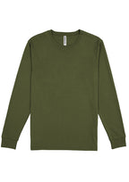 Basis Mens Long Sleeve Tee - Army back