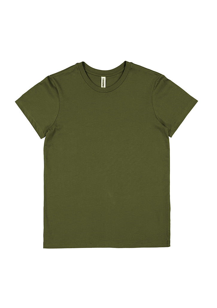 Basis Womens Short Sleeve Tee - Army back