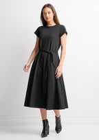 Womens Grace T-Shirt Midi Dress - Black