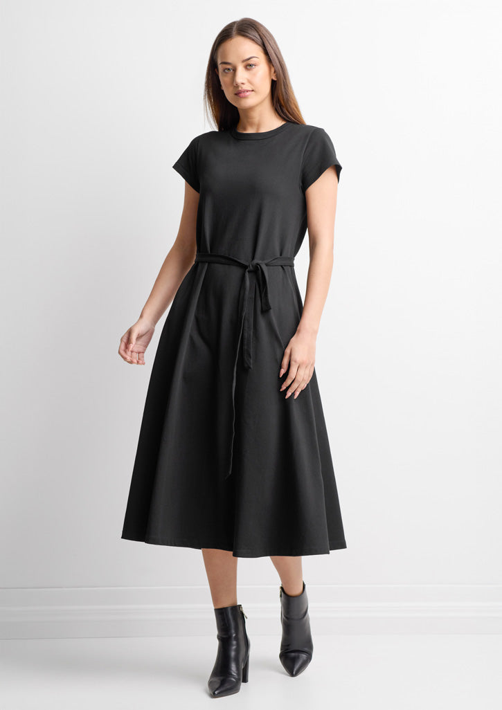 Womens Grace T-Shirt Midi Dress - Black