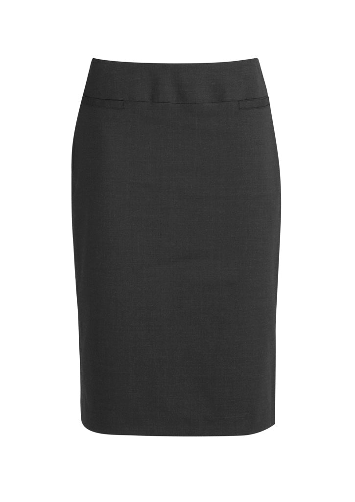 Womens Classic Below Knee Skirt - CAFEWEAR NZ - Charcoal Marle / 6