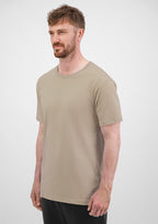 Basis Mens Short Sleeve Tee - Biscuit back