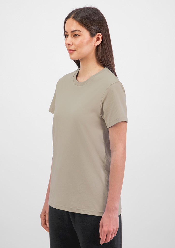 Basis Womens Short Sleeve Tee - Biscuit back