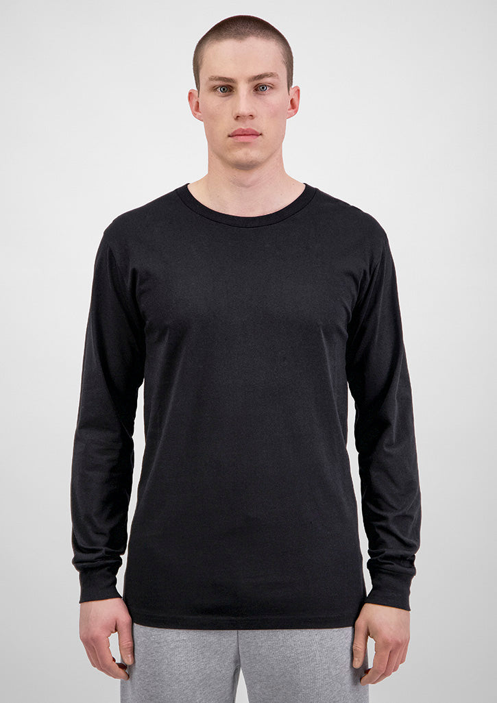 Basis Mens Long Sleeve Tee - Black
