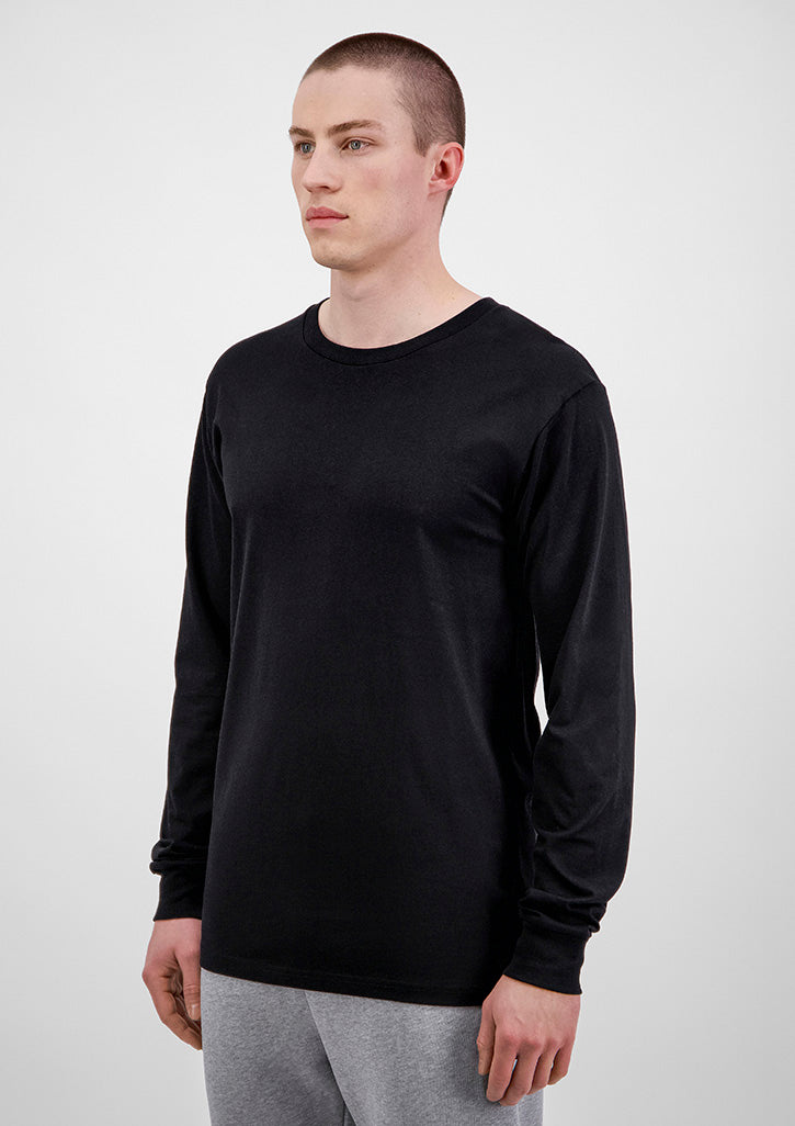 Basis Mens Long Sleeve Tee - Black back