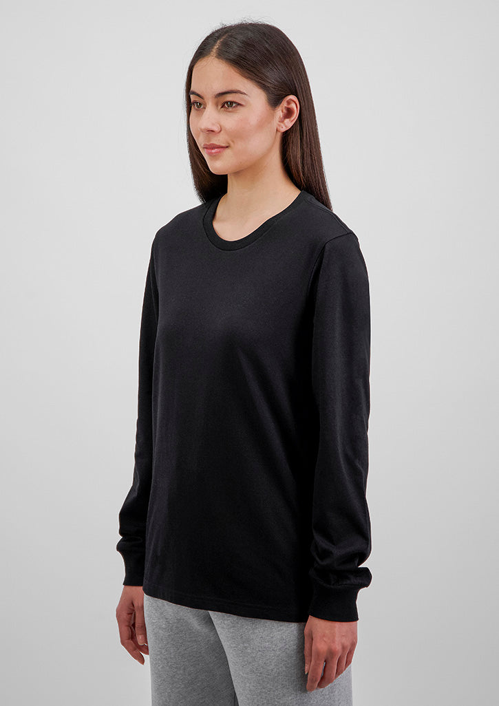 Basis Womens Long Sleeve Tee - Black back