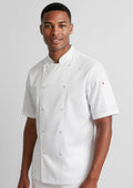 Mens Zest Short Sleeve Chef Jacket - White
