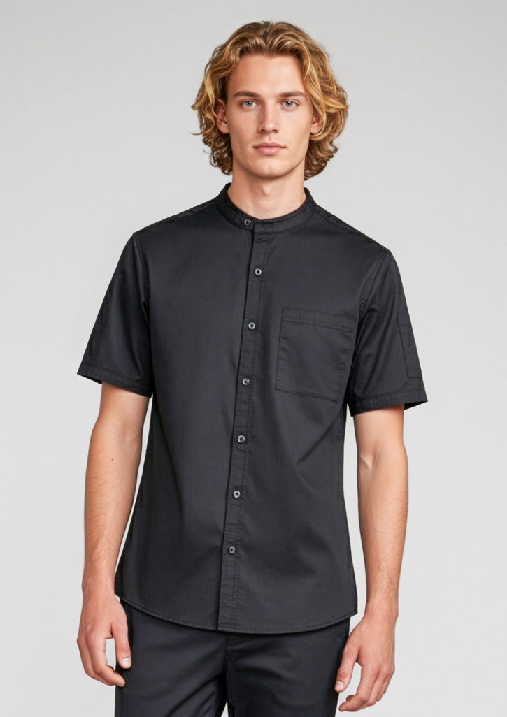 Mens Salsa Short Sleeve Chef Shirt - Black