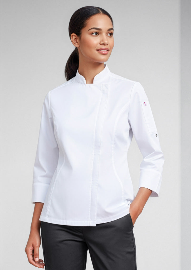 Womens Alfresco Long Sleeve Chef Jacket - White