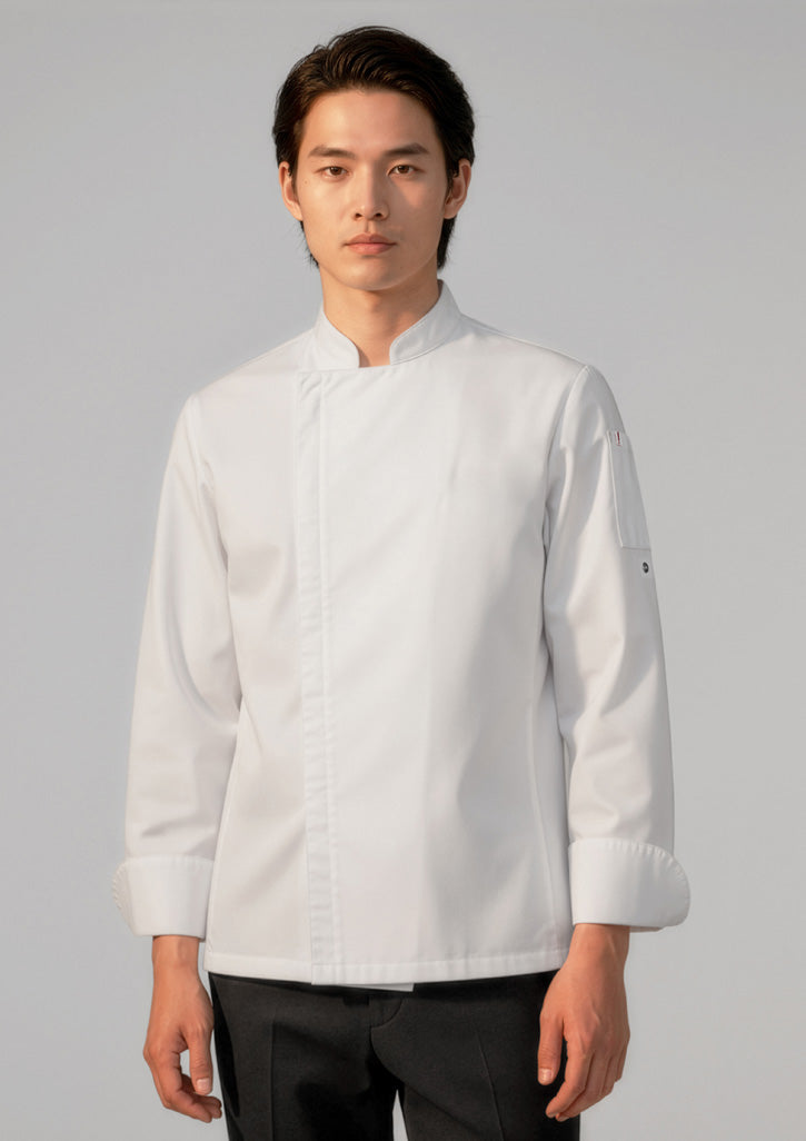 Mens Alfresco Long Sleeve Chef Jacket - White