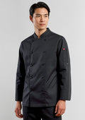 Mens Gusto Long Sleeve Chef Jacket - Black
