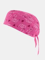 Pink Unisex Printed Scrub Cap - Pink back