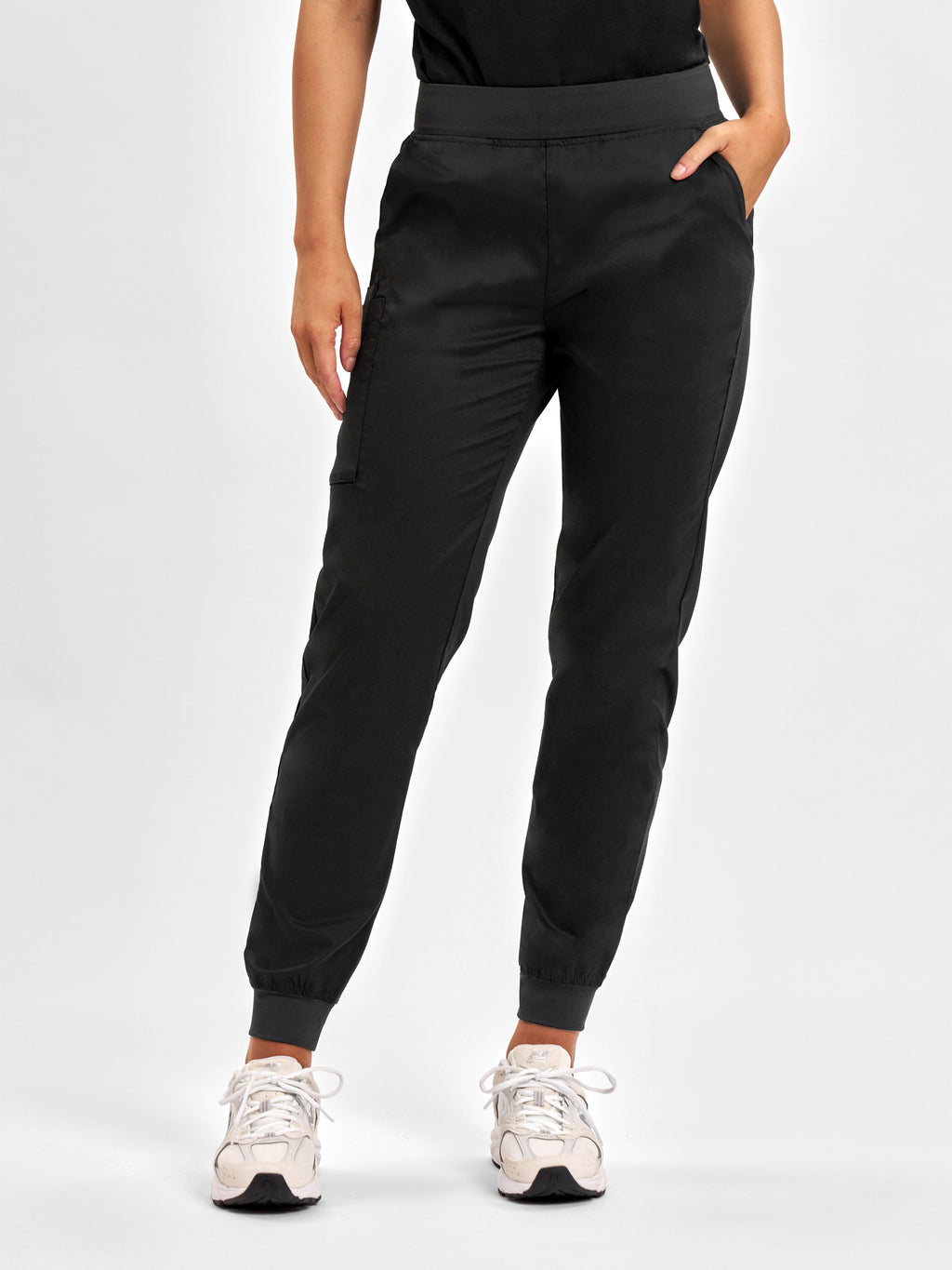 Riley Womens Slim Leg Jogger Scrub Pant - Black back