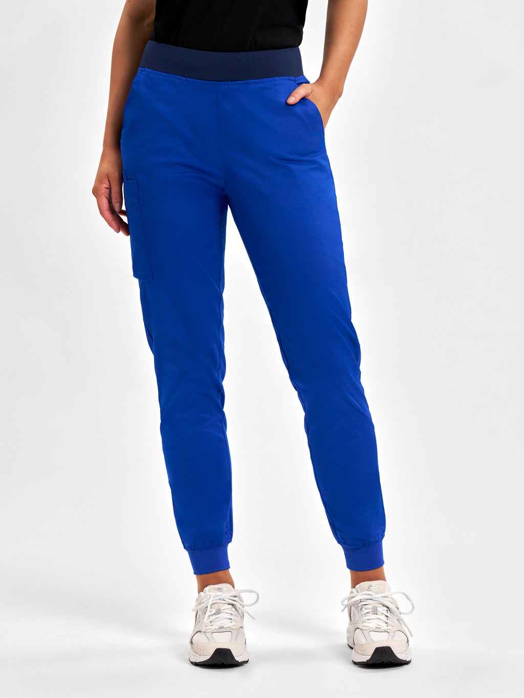 Riley Womens Slim Leg Jogger Scrub Pant - Electric Blue back