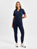 Riley Womens Slim Leg Jogger Scrub Pant - Midnight Navy