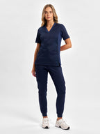 Riley Womens Slim Leg Jogger Scrub Pant - Midnight Navy