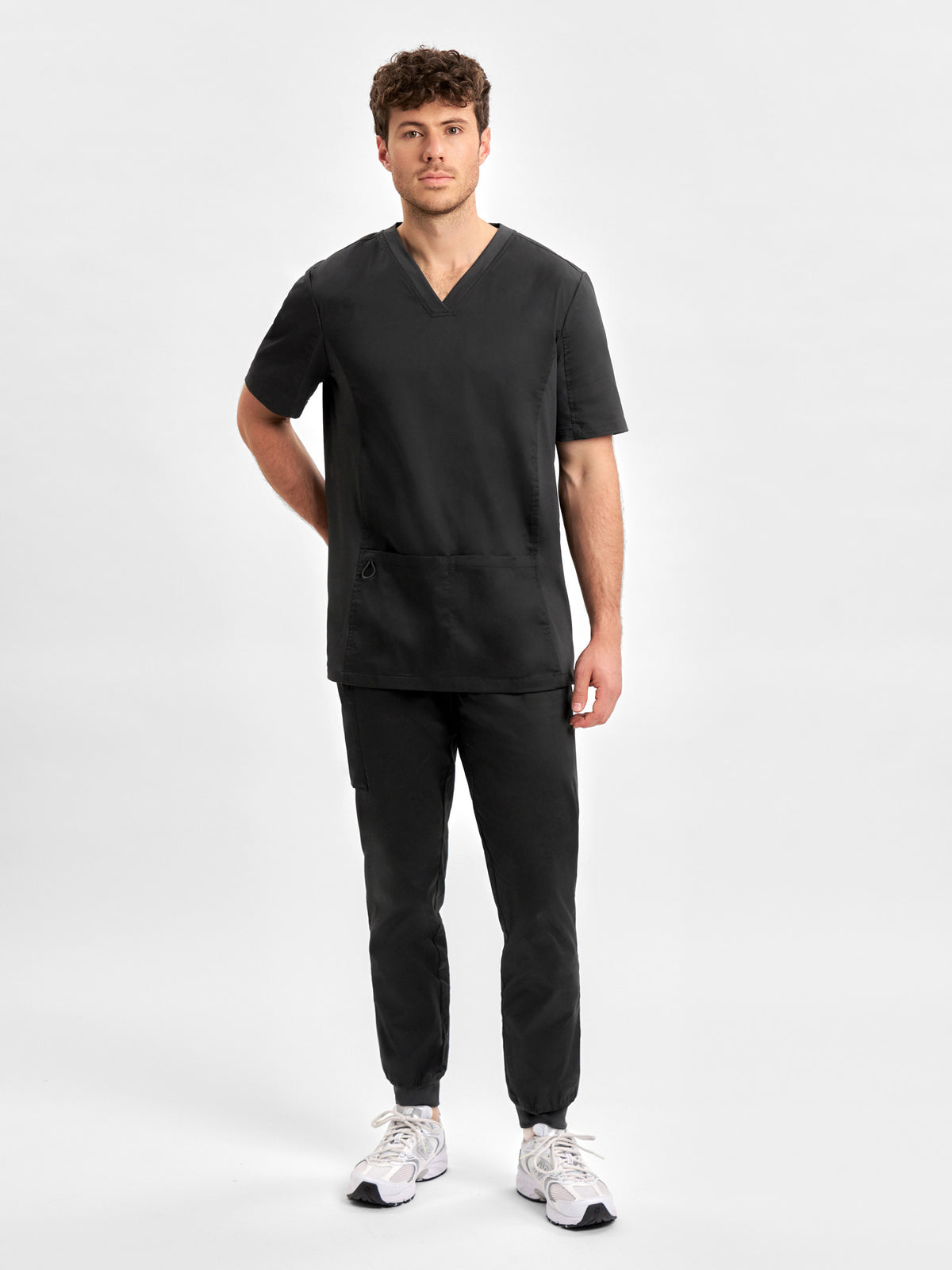 Riley Mens Slim Leg Jogger Scrub Pant - Black