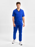 Riley Mens Slim Leg Jogger Scrub Pant - Electric Blue