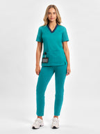 Riley Womens Straight Leg Scrub Pant - Teal