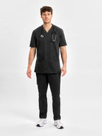 Riley Mens Straight Leg Scrub Pant - Black