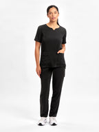Avery Womens Slim Leg Scrub Pant - Black