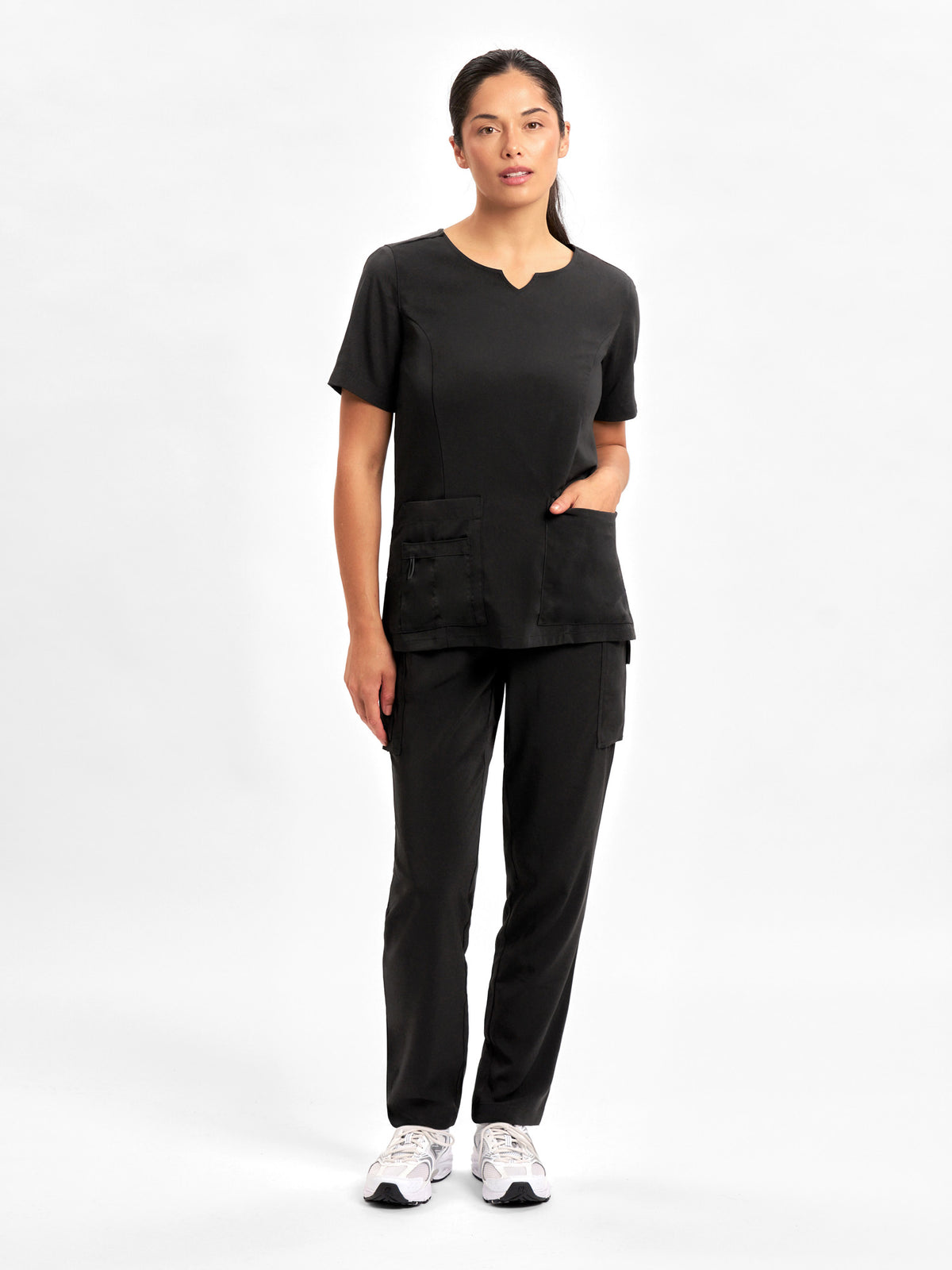 Avery Womens Slim Leg Scrub Pant - Black