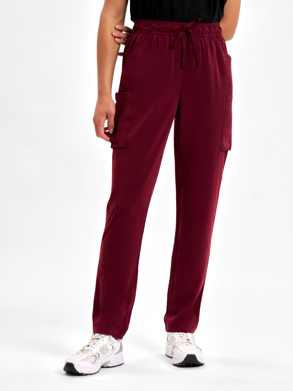 Avery Womens Slim Leg Scrub Pant - Burgundy back