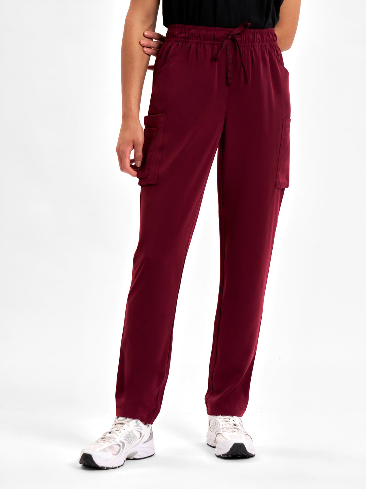 Avery Womens Slim Leg Scrub Pant - Burgundy back