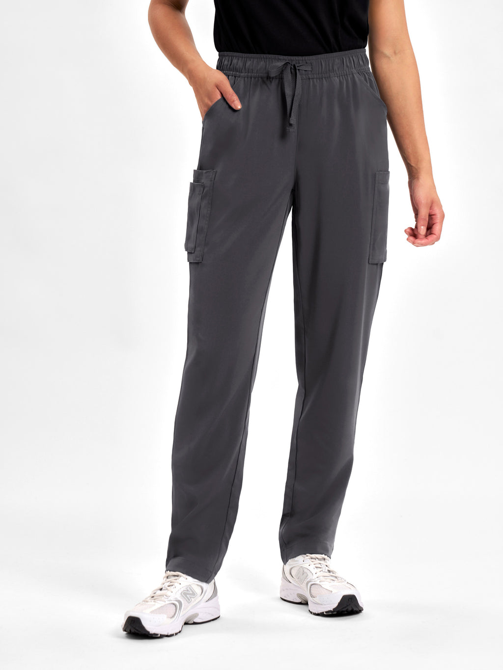 Avery Womens Slim Leg Scrub Pant - Charcoal back