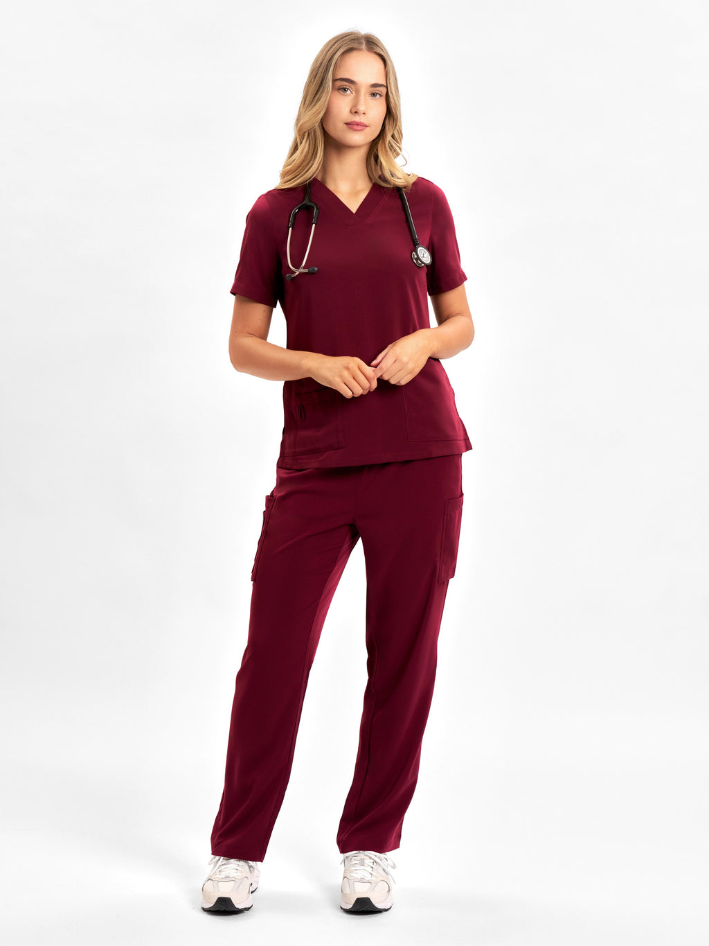 Avery Womens Straight Leg Scrub Pant - Burgundy