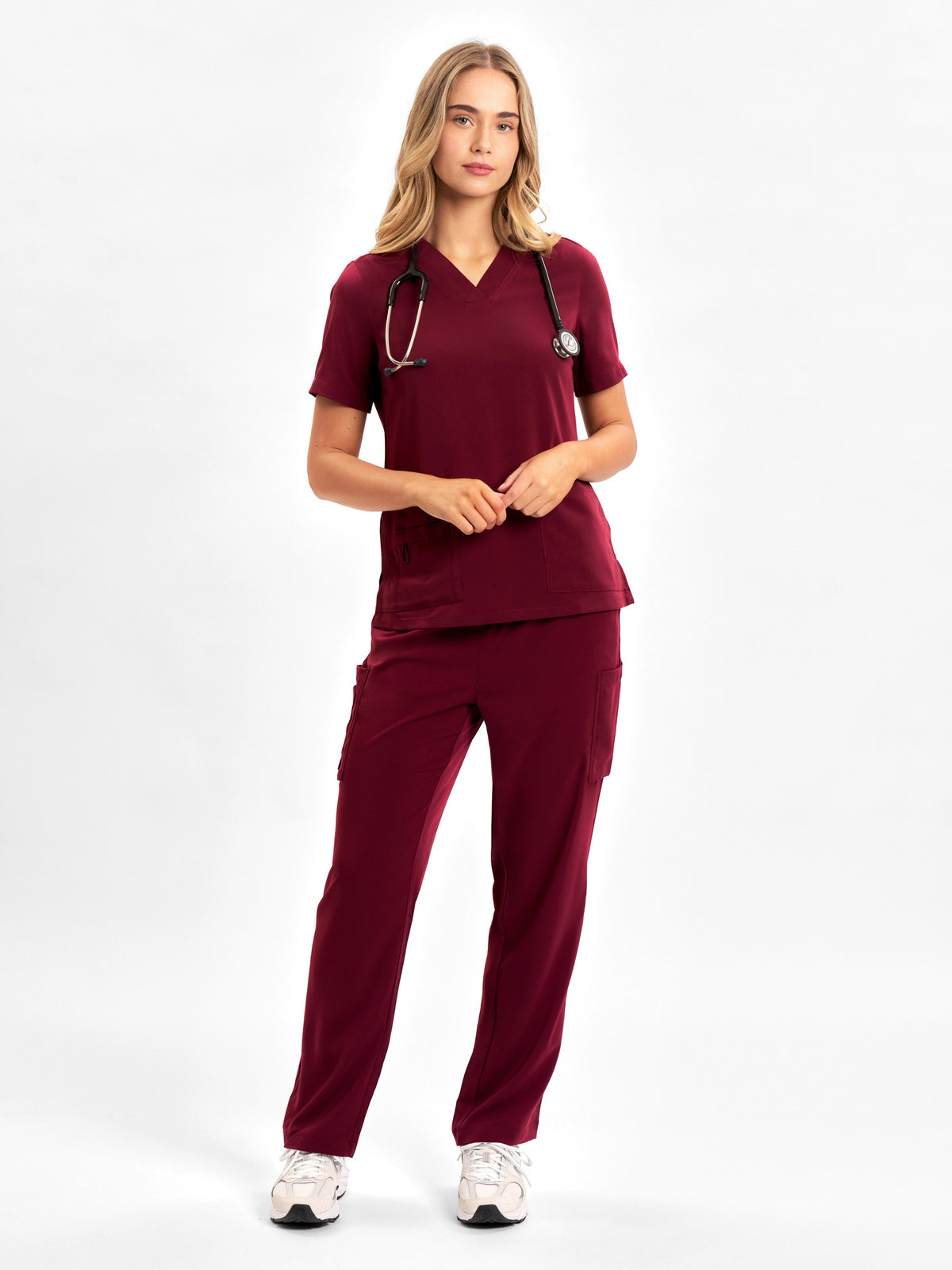 Avery Womens Straight Leg Scrub Pant - Burgundy