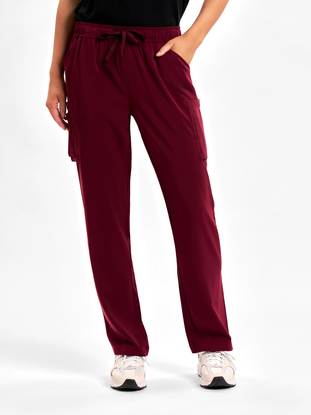 Avery Womens Straight Leg Scrub Pant - Burgundy back