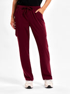 Avery Womens Straight Leg Scrub Pant - Burgundy back