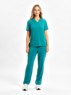 Avery Womens Straight Leg Scrub Pant - Teal