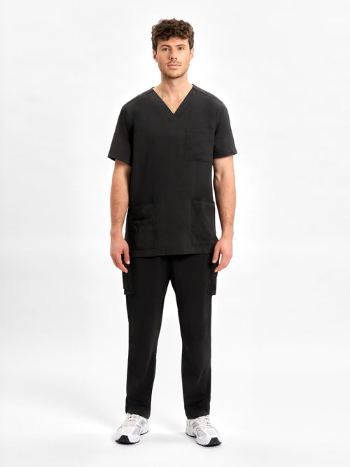 Avery Mens Straight Leg Scrub Pant - Black