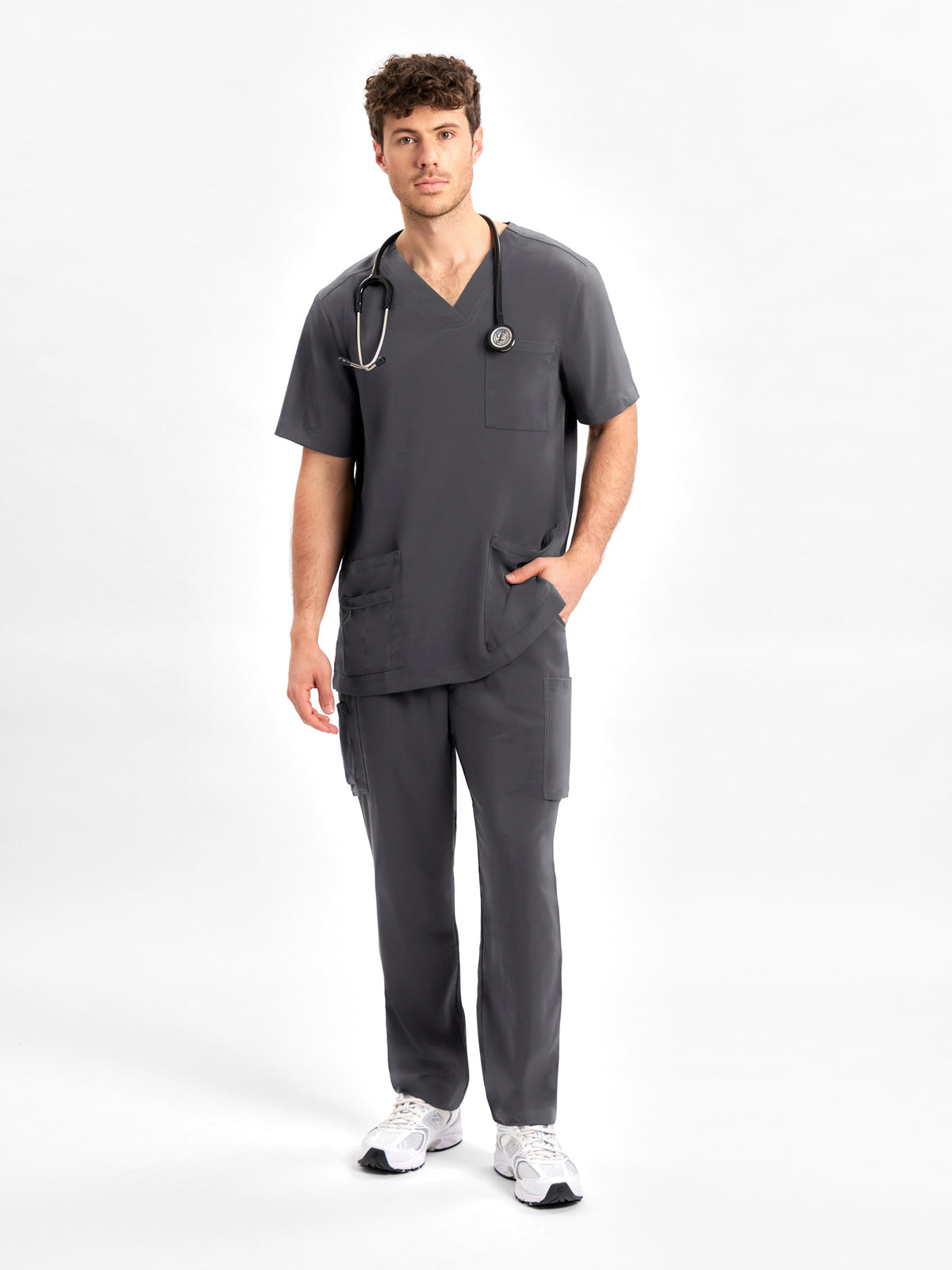Avery Mens Straight Leg Scrub Pant - Charcoal