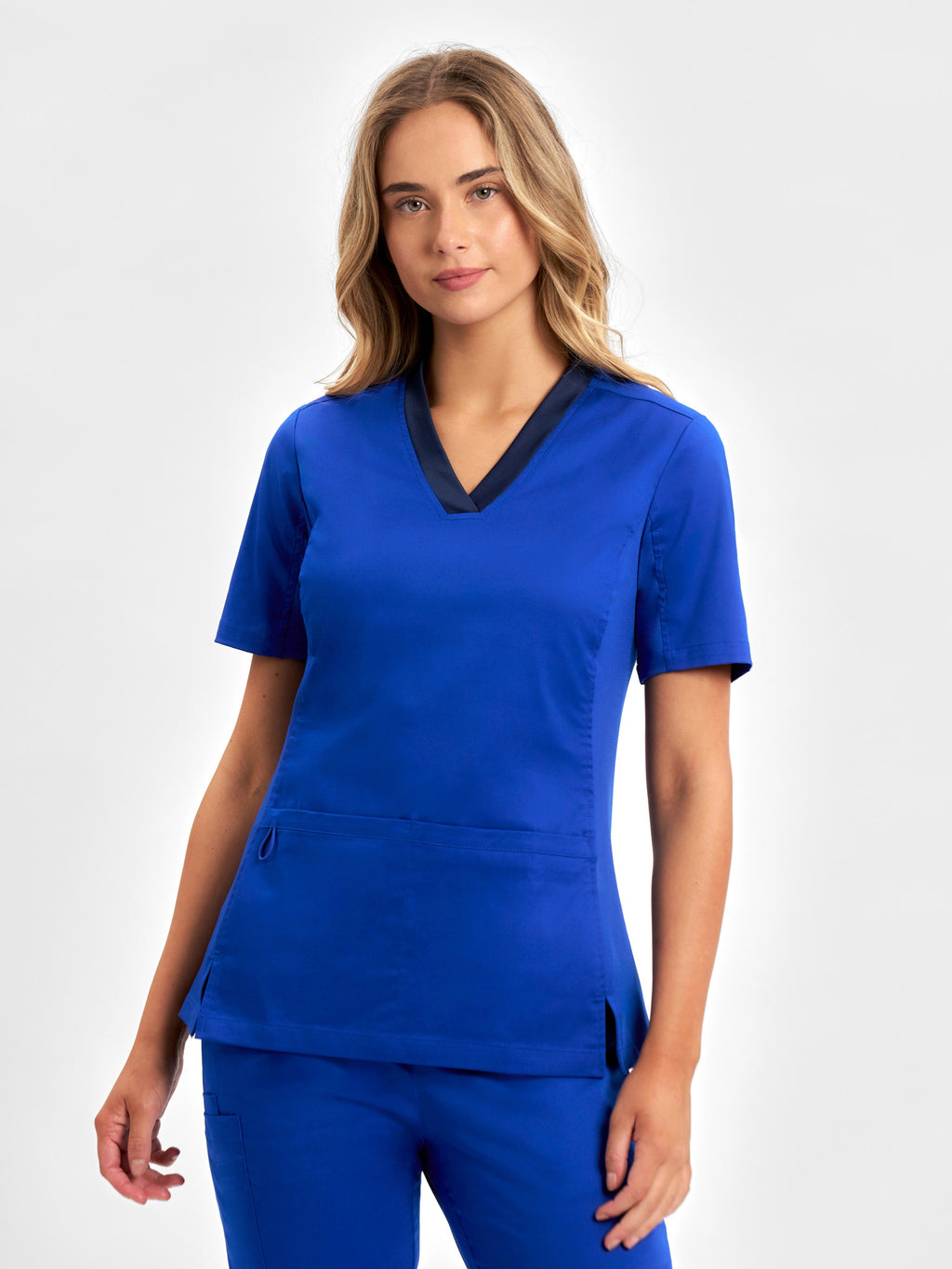 Riley Womens Stretch Scrub Top - Electric Blue