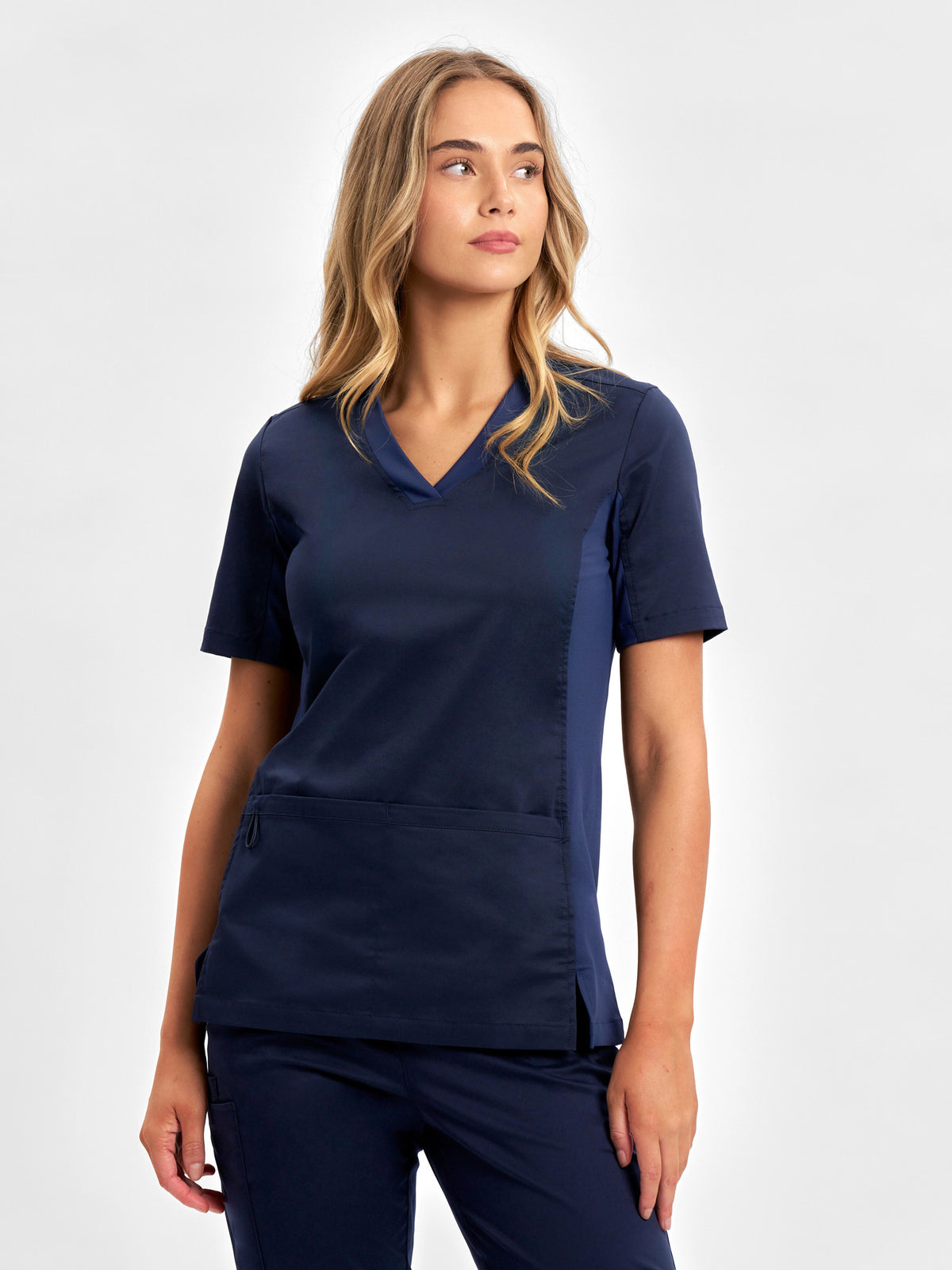 Riley Womens Stretch Scrub Top - Midnight Navy