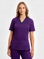 Riley Womens Stretch Scrub Top - Purple