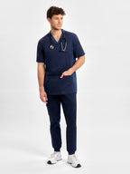 Riley Mens Stretch Scrub Top - Midnight Navy back